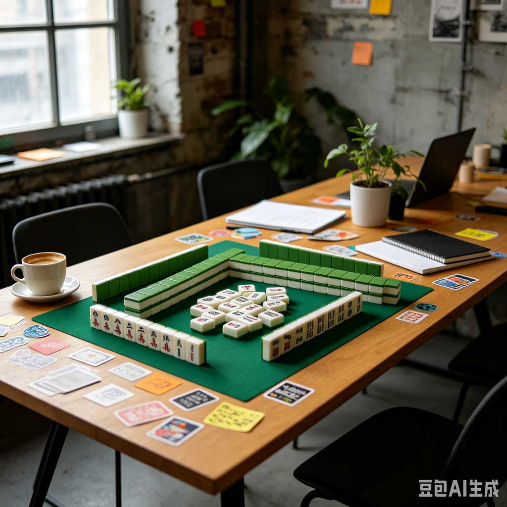 printed logo mahjong set